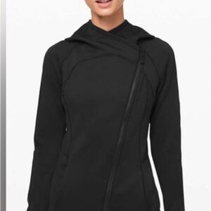 Lululemon(Size 4) Every Journey Hoodie. Black Asymmetrical Zip Jacket.Like new.